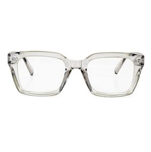 Non Prescription Thick Square Frame Clear Lens Eyeglasses Gray